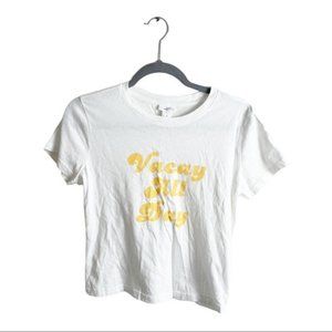 Forever 21 Vacay All Day Graphic Tee White XS